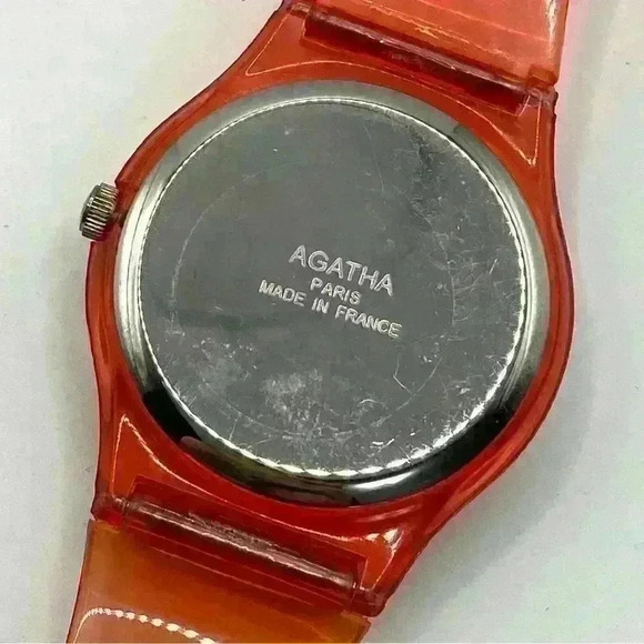 AGATHA Paris Scottie Clear Orange Silicone Watch - Picture 3 of 7